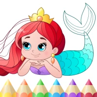 Mermaid coloring book gradient