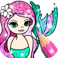 Mermaid Coloring Page Glitter