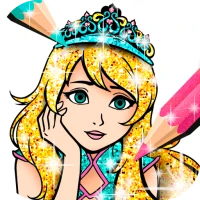 Princess Coloring Book Glitter